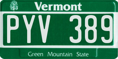VT license plate PYV389