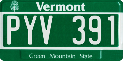 VT license plate PYV391