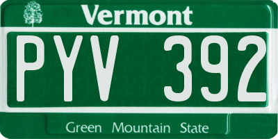 VT license plate PYV392