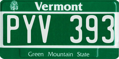 VT license plate PYV393