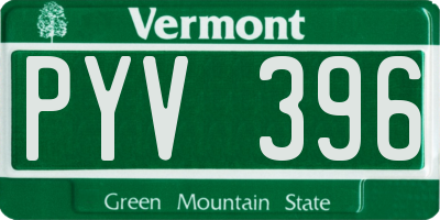 VT license plate PYV396