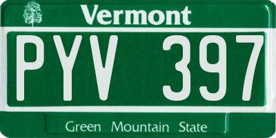 VT license plate PYV397