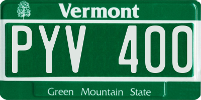 VT license plate PYV400