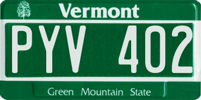 VT license plate PYV402