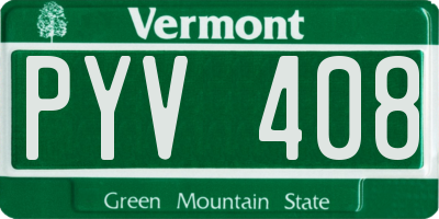VT license plate PYV408