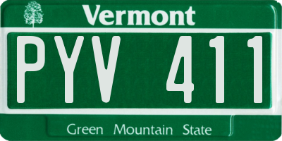 VT license plate PYV411