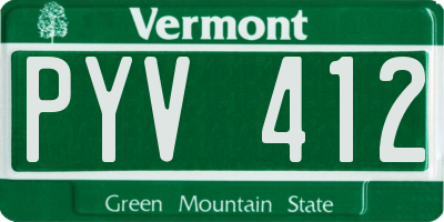 VT license plate PYV412