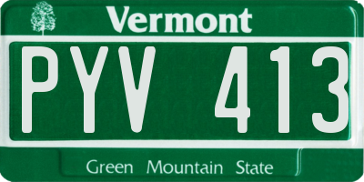 VT license plate PYV413