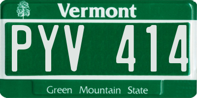 VT license plate PYV414