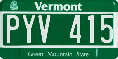 VT license plate PYV415