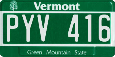 VT license plate PYV416