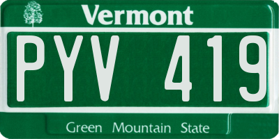 VT license plate PYV419