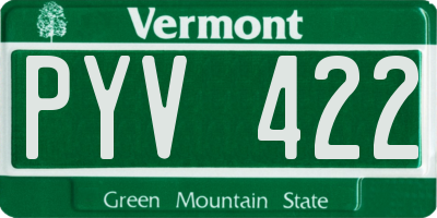 VT license plate PYV422