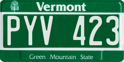 VT license plate PYV423