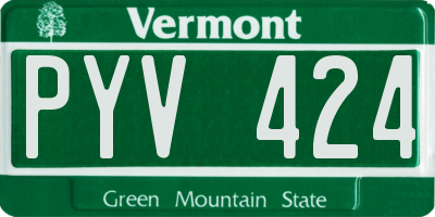 VT license plate PYV424