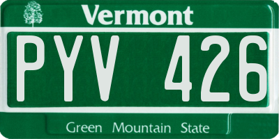 VT license plate PYV426