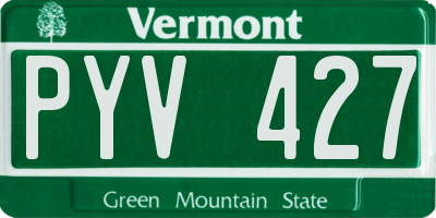 VT license plate PYV427