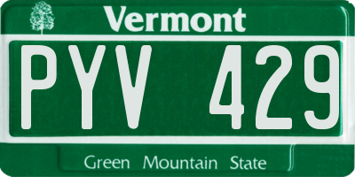 VT license plate PYV429