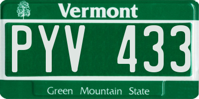 VT license plate PYV433