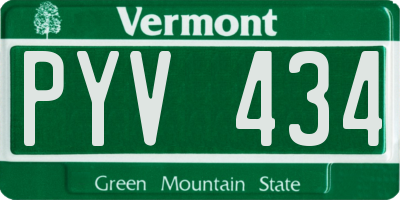 VT license plate PYV434