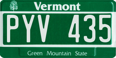 VT license plate PYV435