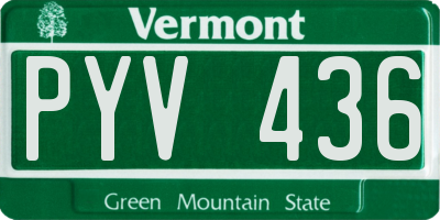VT license plate PYV436