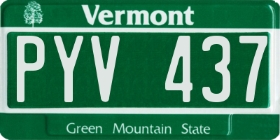 VT license plate PYV437