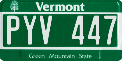VT license plate PYV447