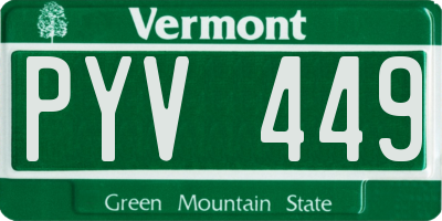 VT license plate PYV449
