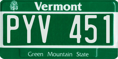VT license plate PYV451