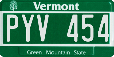 VT license plate PYV454