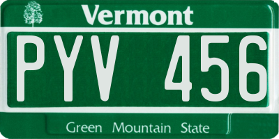 VT license plate PYV456