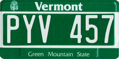 VT license plate PYV457
