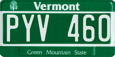 VT license plate PYV460