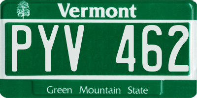 VT license plate PYV462