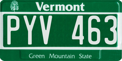 VT license plate PYV463