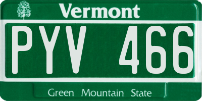 VT license plate PYV466