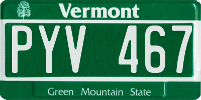 VT license plate PYV467