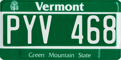 VT license plate PYV468