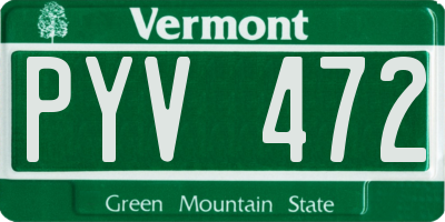 VT license plate PYV472