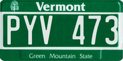 VT license plate PYV473