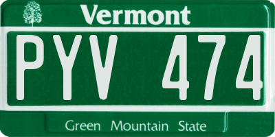 VT license plate PYV474
