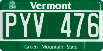 VT license plate PYV476
