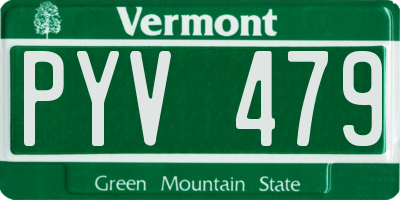 VT license plate PYV479