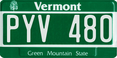 VT license plate PYV480