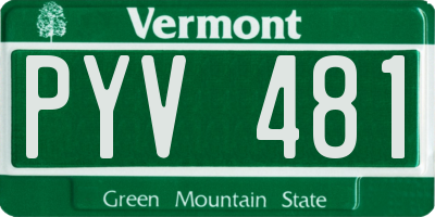 VT license plate PYV481