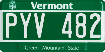 VT license plate PYV482