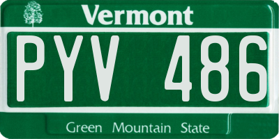 VT license plate PYV486