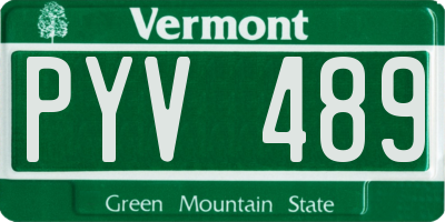 VT license plate PYV489