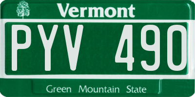 VT license plate PYV490